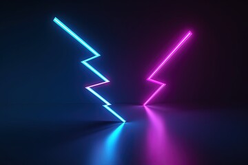 Abstract Neon light Arrow geometric background, AI Generative