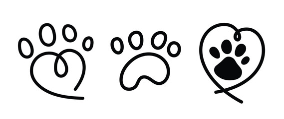 Dog and cat paw print vector illustrations © TWINS DESIGN STUDIO