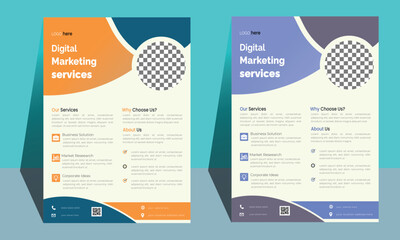 Corporate & modern Flyer design Template, Geometric shape Business Flyer annual report, poster, A4 template, with color