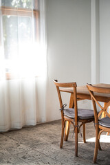 room with table and chairs