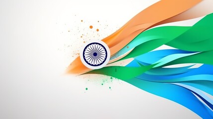 India Flag Illustration for Independence Day india and Republic Day, Generative Ai - obrazy, fototapety, plakaty