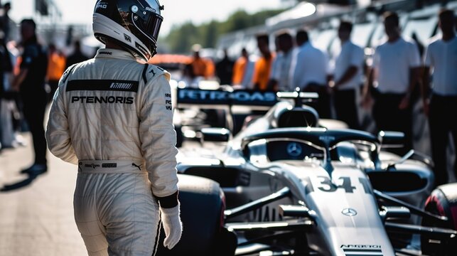 An F1 Driver Awaits the Race. Generative AI