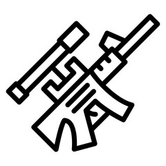 Vector Design Sniper Rifle Icon Style