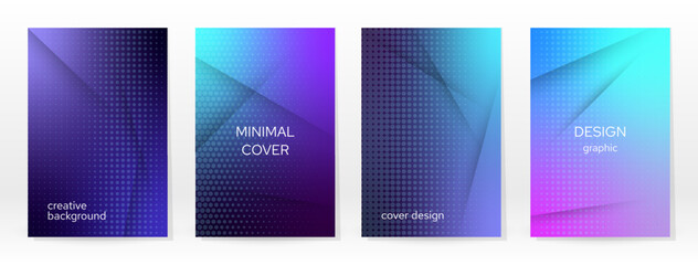 Minimal Poster. Pastel Soft. Blue Gradient Set.