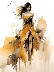 Abstract illustration of fashion model 