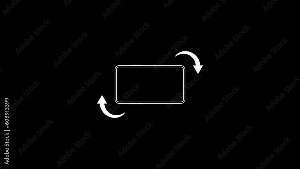 Wall mural turn the phone horizontally and vertically icon. video template for social networks.