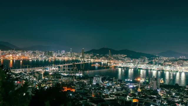 Korea Busan Bay Area Timalapse