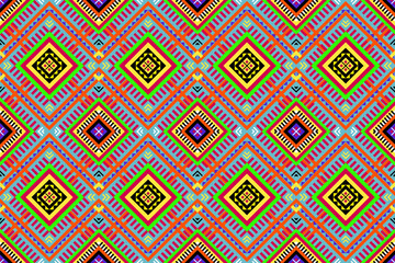 Seamless pattern in tribal, folk embroidery, and Mexican style. Aztec geometric art ornament print.Design for carpet, wallpaper, clothing, wrapping, fabric, cover
