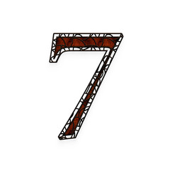 Obraz premium Rustic Cage numbers from 0 to 9. This is a part of a set which also includes uppercase and lowercase letters, punctuation marks and symbols.