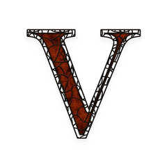 Rustic Cage alphabet uppercase letters. This is a part of a set which also includes lowercase letters, numbers, punctuation marks and symbols.