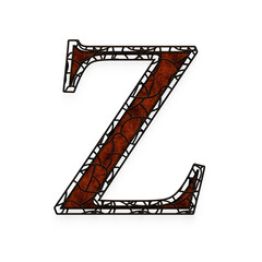 Obraz premium Rustic Cage alphabet uppercase letters. This is a part of a set which also includes lowercase letters, numbers, punctuation marks and symbols.