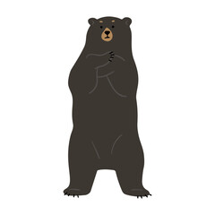 American Black Bear Single cute 15, vector illustration