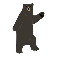 American Black Bear Single cute 18, vector illustration