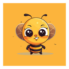 Obraz premium Happy bee mascot character for honey brand. 