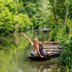 Family vacation in Marais Poitevin ( mother and son), Charente Maritime in France