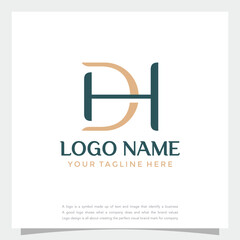 DH Letter Logo Design. DH letter logo Vector Illustration - Vector logotype, Premium Initial Letter DH or HD logo design. Trendy awesome artistic DH initial based Alphabet icon logo.