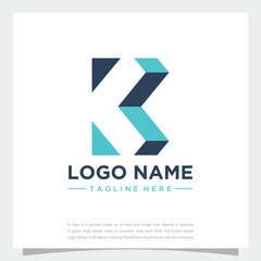 K 3d Logo Design. K 3d letter logo Vector Illustration - Vector logotype