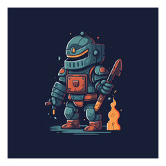 knight rider mascot character for gaming company.