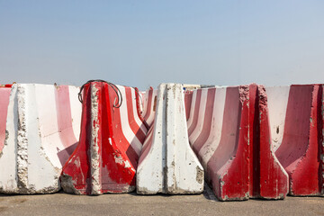 Roadblock. Crash or construction barriers