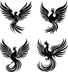 Fototapeta premium A set of four Phoenix icons