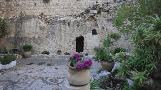 Empty Grave Of Jesus Garden Tomb Jerusalem Israel