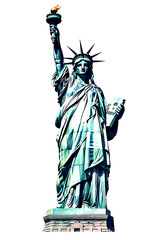 Statue of Liberty, Watercolor Clipart created with Generative AI Tools