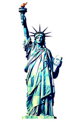Lady Liberty, Watercolor Clipart created with Generative AI Tools