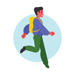 Running man. Vector illustration in a flat style on white background.