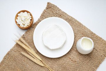 Concept of tasty food - different dairy products