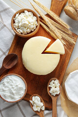 Concept of tasty food - different dairy products