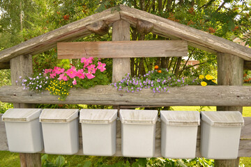 beautiful flower decoration of mailboxes in rural areas - Powered by Adobe