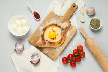 National Georgian cuisine food, flour product - Khachapuri
