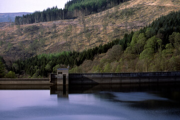 Fototapeta na wymiar Dam on a loch - Trossachs - Scotland - UK