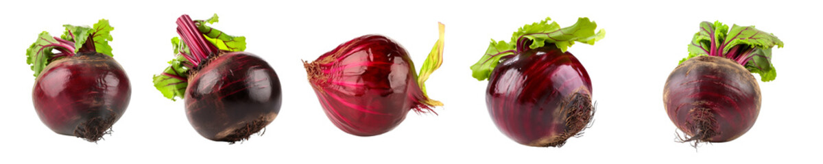 Set of beetroot (beet root) isolated on transparent background	