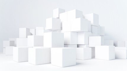Obraz premium 白いキューブ Generative AI