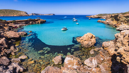 Ibiza beach called Cala Comte