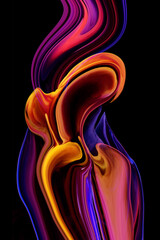 Color abstract illustration made of purple colored oil paint on background, Luxury abstract for a mobile screen concept,