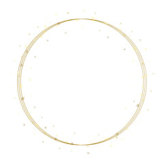 Golden sparkle circle border frame