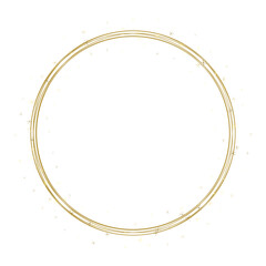 Golden sparkle circle border frame