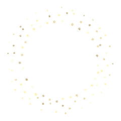 Golden sparkle circle border frame