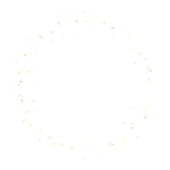 Golden sparkle circle border frame