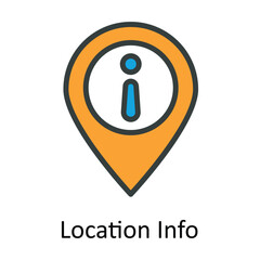 Location Info vector  Fill  outline Icon Design illustration. Location and Map Symbol on White background EPS 10 File