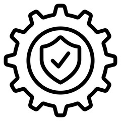Settings security icon in line style, use for website mobile app presentation