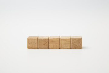 Wooden cube blocks with empty copy space for message word