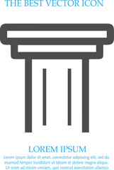 Column vector icon EPS 10. Simple isolated greek pillar sign symbol.