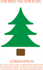 Christmas tree vector icon EPS 10. Simple isolated sign symbol.