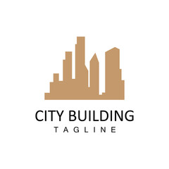 Skyline Logo, Simple Modern Design of Skyscrapers, Vector Cityscape Buildings, Icon Silhouette Illustration