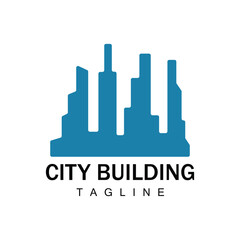 Skyline Logo, Simple Modern Design of Skyscrapers, Vector Cityscape Buildings, Icon Silhouette Illustration