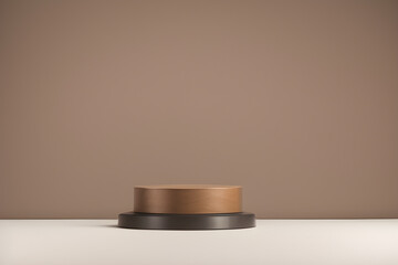 Brown Product Podium Isolated On Brown Background