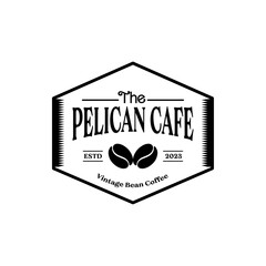 the Pelican Café badge logo concept design